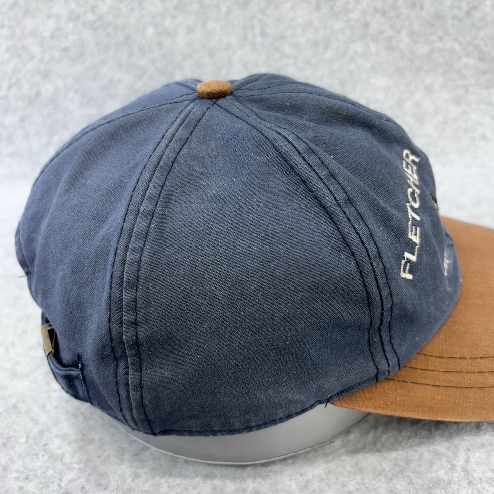 Fletcher Lake Lodge Ontario Canada Fish Logo Strapback Hat OSFM Blue Brown - Picture 3 of 12